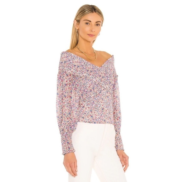 BB Dakota x Steve Madden Top Smock Factor Blue Pink XS NWT - Picture 2 of 8